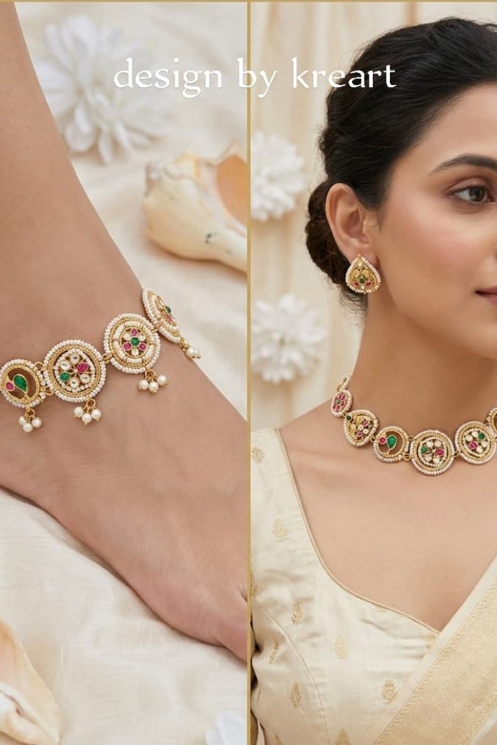Gold Tone Multicolour kundan sets